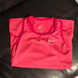 Pink Nike Pro Form-Fitted Tank